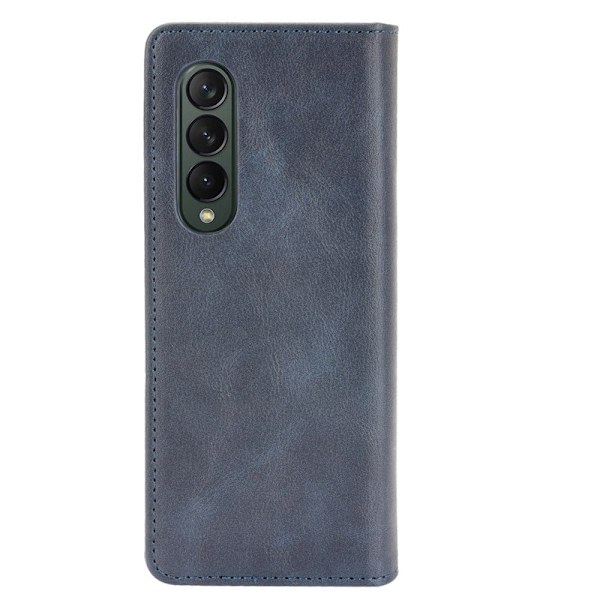 Bofink Vintage läder Samsung Galaxy Z Fold4 fodral - Blå Blå