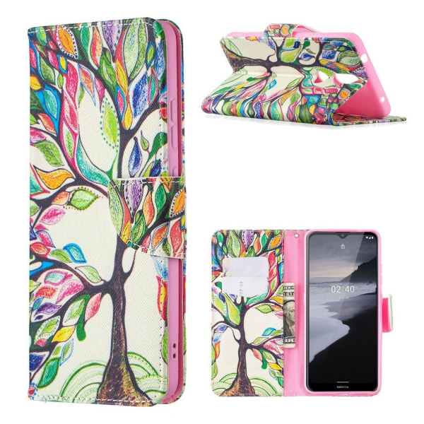 wonderland Nokia 2.4 flip etui - farverigt træ Multicolor