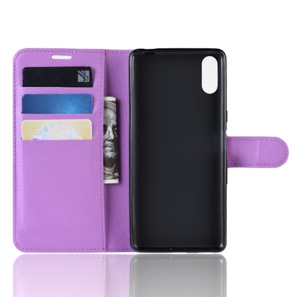 Sony Xperia L3 litchi-nahkakotelo - Violetti Purple