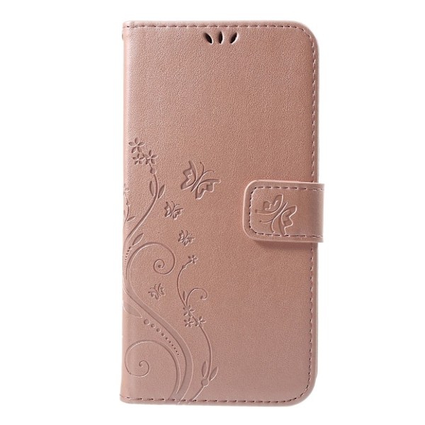 iPhone Xs Max Kukallinen Printti Kuviollinen Synteetti Nahkainen Lomapkko Suojakotelo - Ruusu Kulta Multicolor