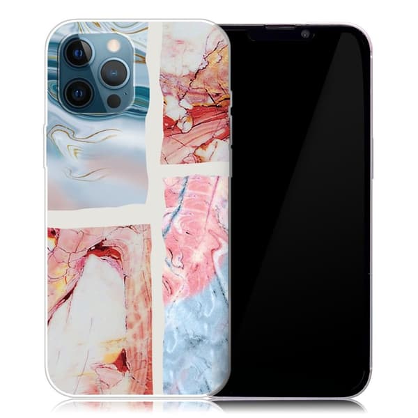 Marmormotiv iPhone 13 Pro skal - Vågig Marmorplatta multifärg