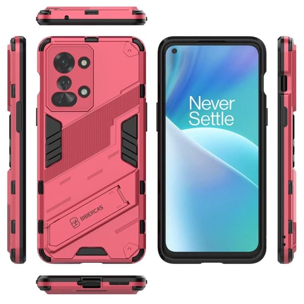 Shockproof Hybrid Deksel med A Modern Touch til OnePlus Nord 2t - Rose Pink