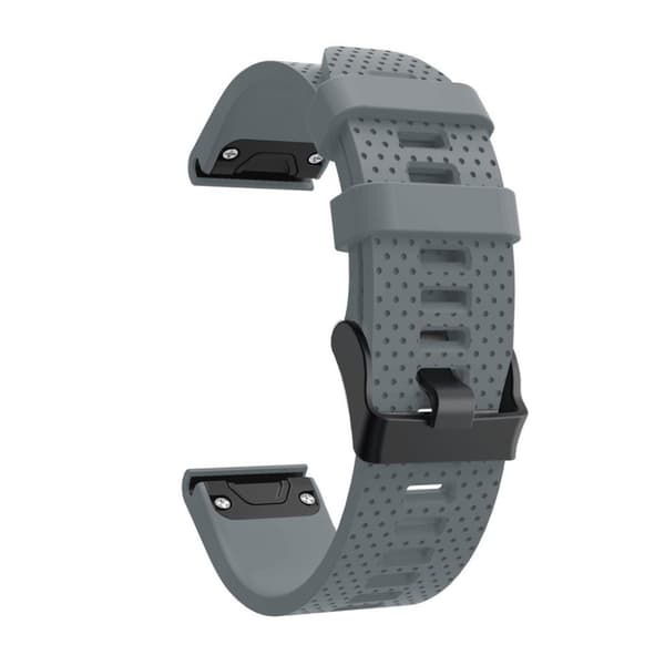 Garmin Fenix 5S Plus Stilfuldt silikone Urrem - Grå Silver grey