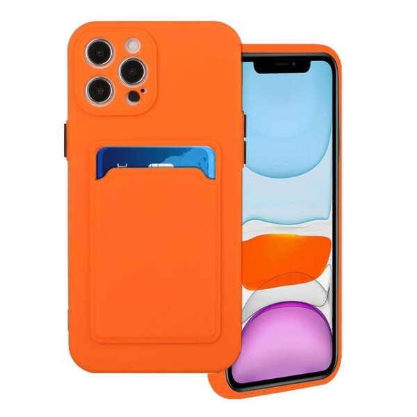 iPhone 12 / iPhone 12 Pro skal med korthållare - Orange Orange