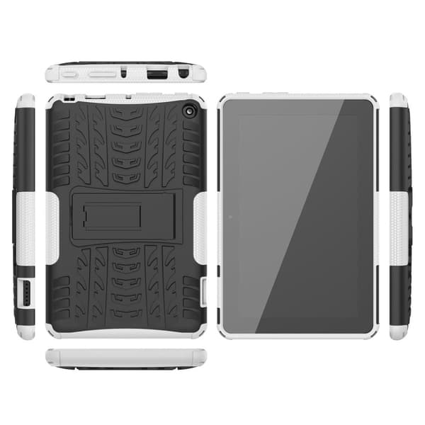 Dekkmønstret kickstand-etui for Amazon Fire 7 (2022) - Hvit White
