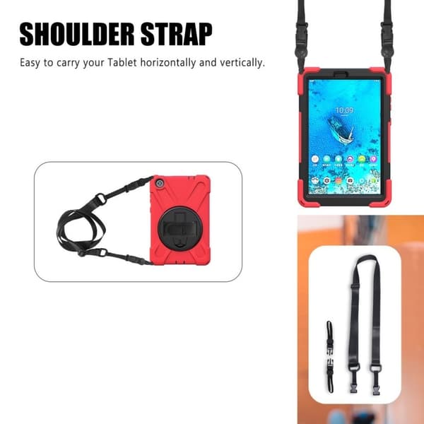Lenovo Tab M8 (2nd Gen) FHD 360°-sving Silikon Etui - Rød Red