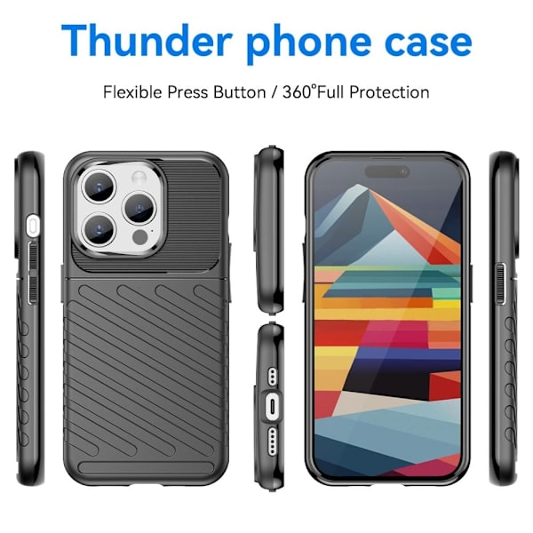 Thunder iPhone 15 Pro skal - Svart Svart