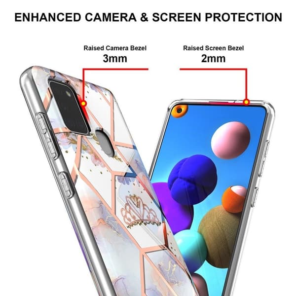 Marble Samsung Galaxy A21s Suojakotelo - Marble / Kruunu Multicolor
