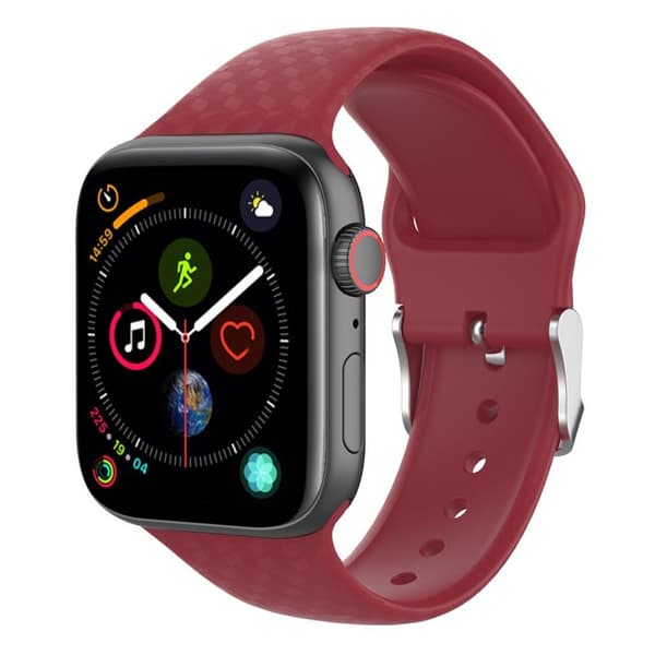 Apple Watch Series 5 40mm 3D strassi silikoninen kellonauha - Ruusunpunainen Red