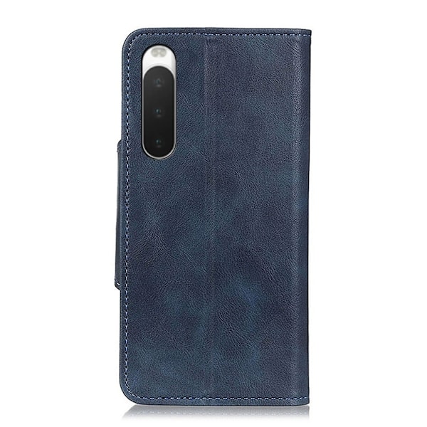 Alpha Sony Xperia 10 IV læder flip etui - Blå Blue