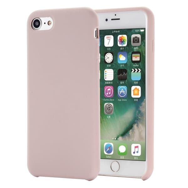Edge Wrapped Liquid Silicone Phone Protection Case Cellphone Shell til iPhone 7/8/SE (2020)/SE (2022) - Lyserød Pink