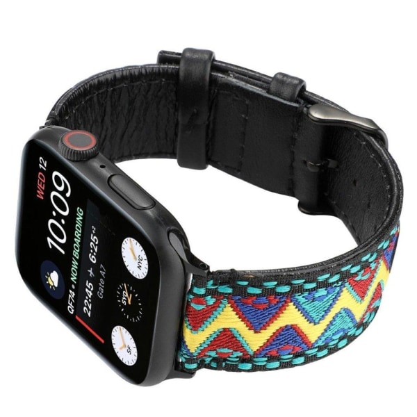 Apple Watch Series 6 / 5 40mm etnisestä aidosta nahasta valmistettu kellonauha - Monivärinen Multicolor