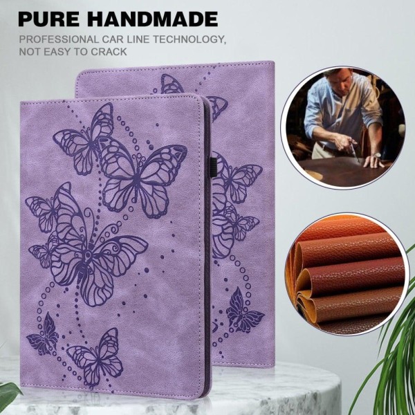 Huawei MatePad T10 / T10s butterfly imprint leather case - Purpl Lila