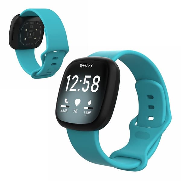 Fitbit Versa 3 / Sense silikon klockarmband - cyan Size: S Grön
