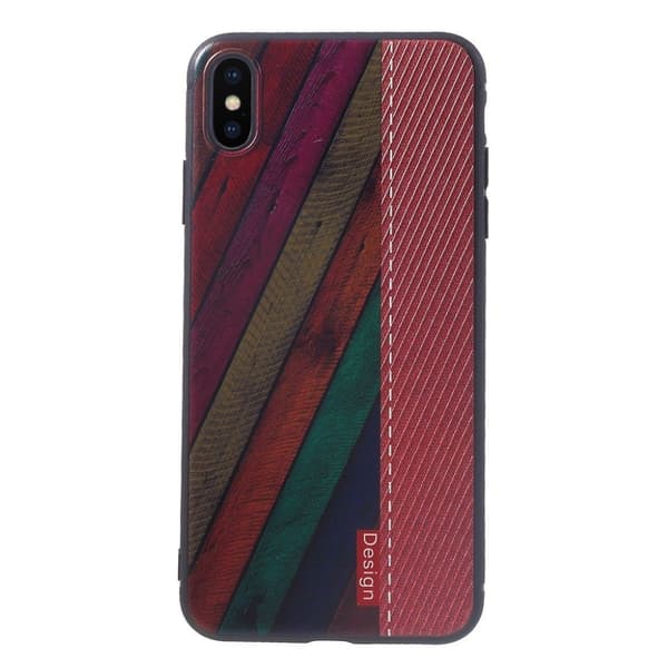 iPhone Xs Max mjukt geléfodral med präglat mönster - Stil D multifärg