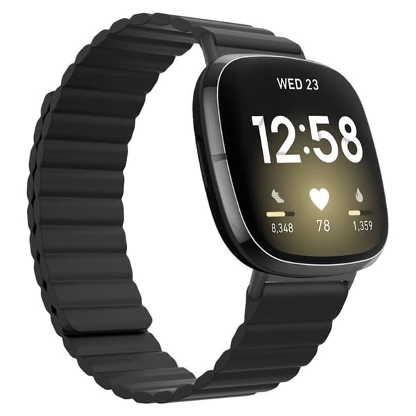 Fitbit Sense / Versa 3 klokkerem i silikon - Svart Black