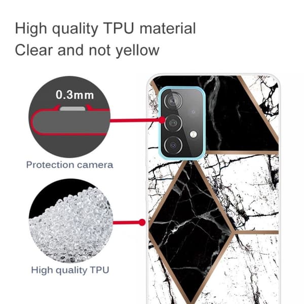 Marble design Samsung Galaxy A52 5G kotelot - Musta Ja Musta Multicolor