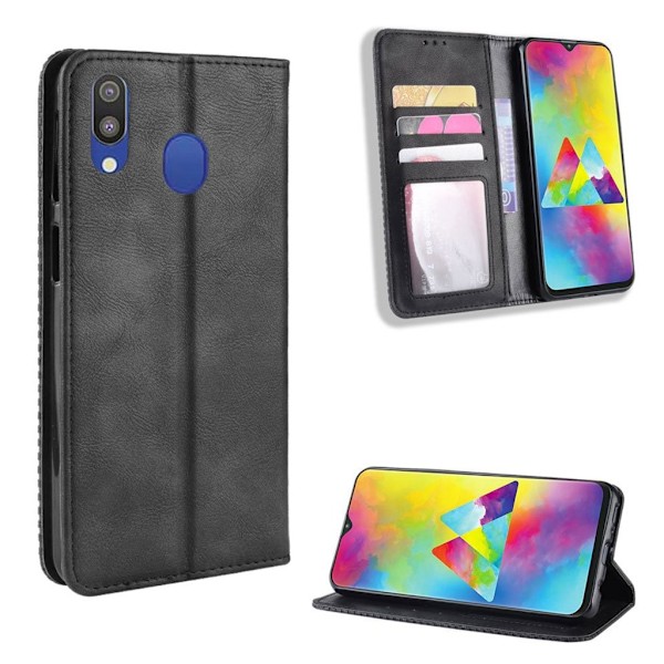 Bofink Vintage Samsung Galaxy M20 kotelot - Musta Black