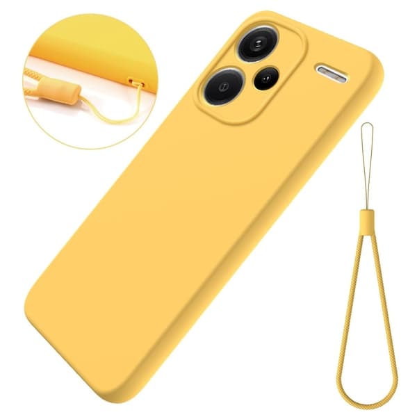 Matt flytende silikondeksel for Xiaomi Redmi Note 13 Pro Plus - Gul Yellow
