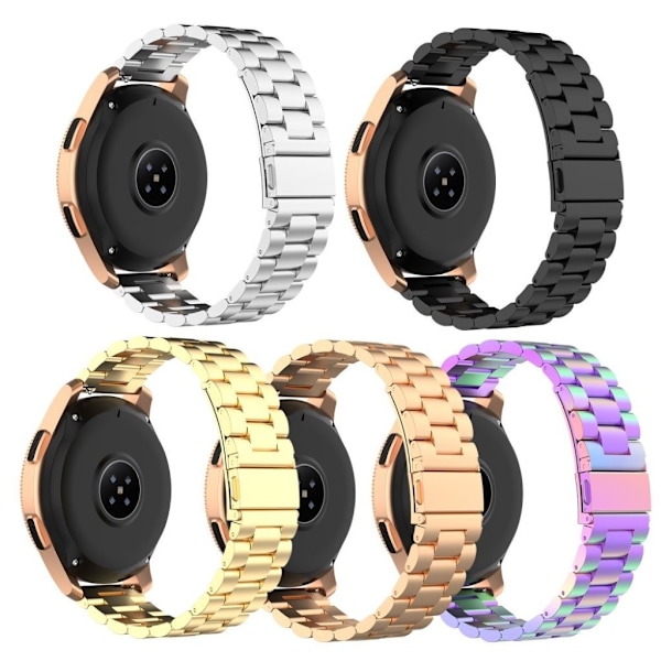 20mm Samsung Galaxy Watch Active / Garmin Vivoactive 3 rustfrit stål Urrem - Sort Black