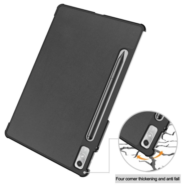 Tri-fold Leather Stand Case for Lenovo Tab P11 Pro (2nd Gen) - B Svart