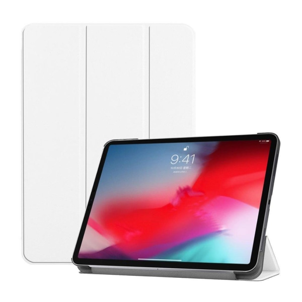 iPad Pro 11 inch (2018) kolmio taivutettava ohut synteetti nahkainen tabletti suojakuori - Valkoinen White