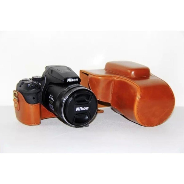 Nikon Coolpix P900S vahaöljykäsitelty kamerakotelo - Ruskea Brown