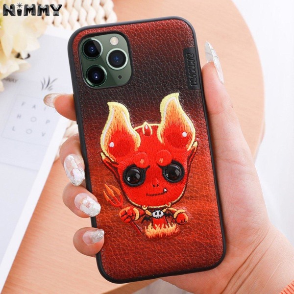 Nimmy Monster iPhone 11 broderet cover - Rød Red