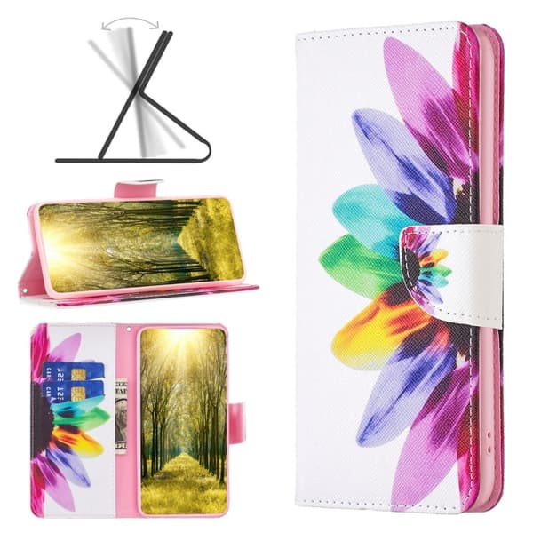 Wonderland Samsung Galaxy M14 Flip Etui - Solsikke Multicolor