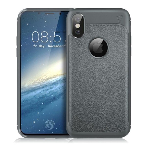 iPhone X IVSO gentry series PU læderetui - Grå Silver grey