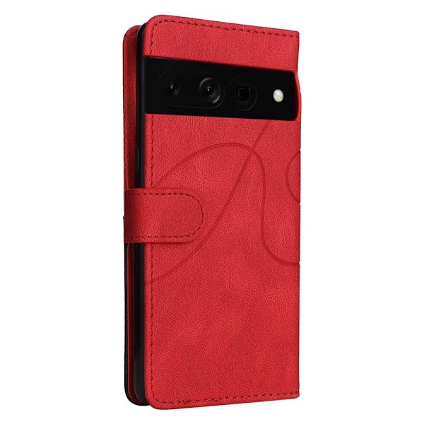 Teksturert læretui med stropp for Google Pixel 7 Pro - Rød Red