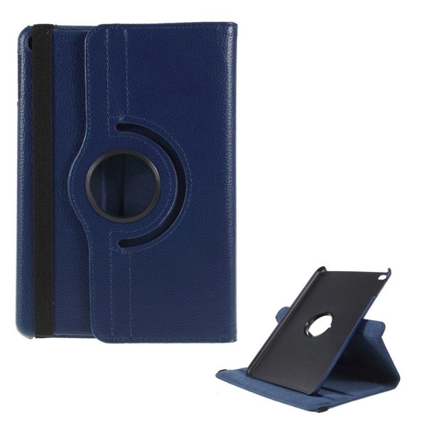 iPad Mini (2019) litchi læder etui - Mørkeblå Blue
