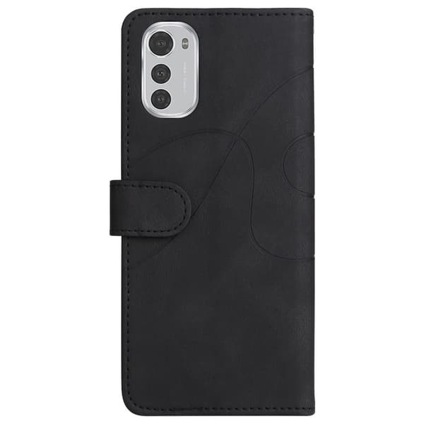 Teksturoitu nahkakotelo hihnalla Motorola Moto E32 - Musta Black
