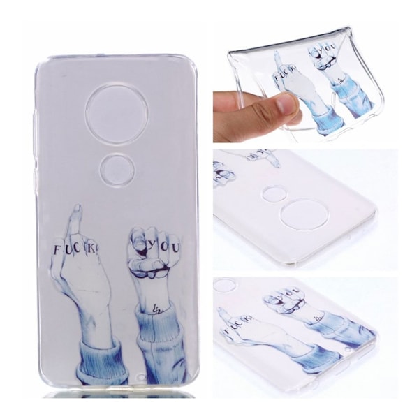 Motorola Moto G7 mönstrat fodral - Fuck You-Gest Blå
