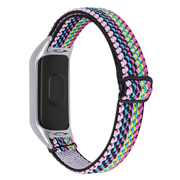 Xiaomi Mi Smart Band 6 / 5 nylon elastisk klokkerem - Fargerik Stripe Multicolor