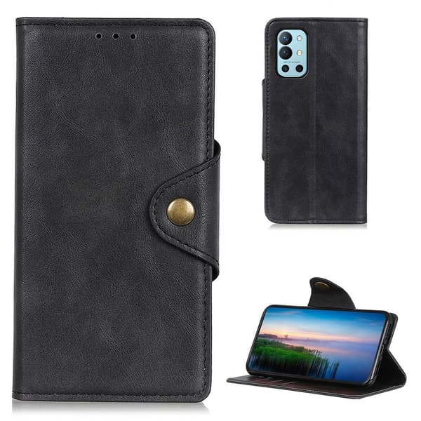 Bofink Vintage OnePlus 9R Nahkakotelo - Musta Black