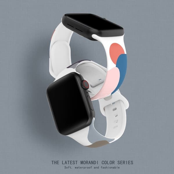 Apple Watch (41mm) morandi klockarmband i silikon - Morandi Blå / Vit / Rosa multifärg