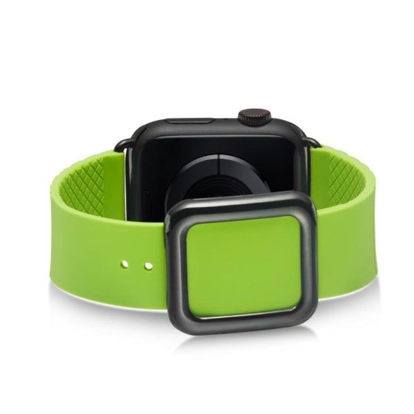 Apple Watch 42mm - 44mm moderni silikonikellon hihna - Vihreä Green