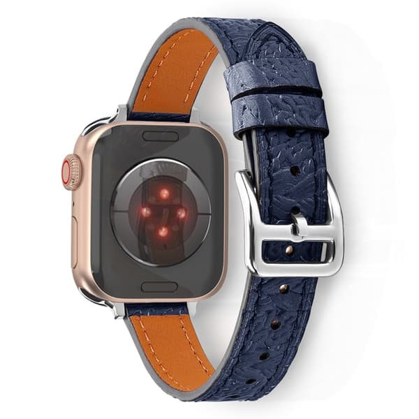 Apple Watch (45 mm) klockarmband i äkta vävt läder - Blå Blå
