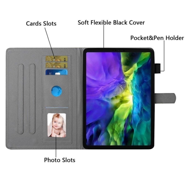 Mønstertryk Læder Kortlommer Cover Case iPad 9.7-inch (2018) / A Black