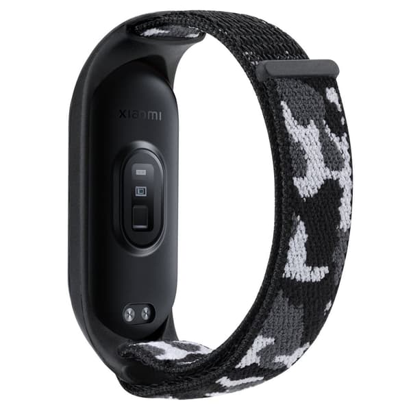 Xiaomi Mi Band 7 / 6 / 5 nylon naamiointikellon hihna - Musta Black