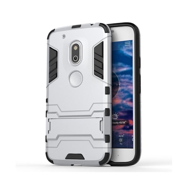 Hårderåde Motorola G4 Play Hybridskal - Silver Silvergrå