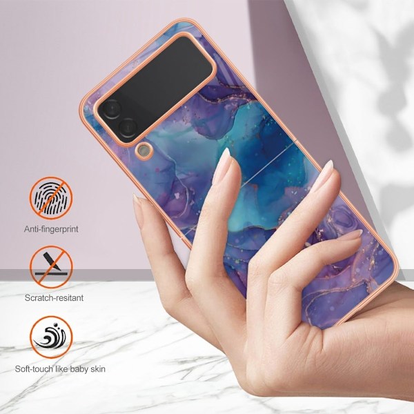 Marmormotiv Samsung Galaxy Z Flip3 5G skal - Lila Lila
