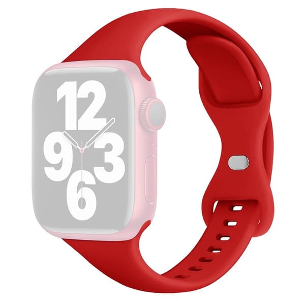 Apple Watch 49mm / 45mm / 44mm / 42mm silikoninen ranneke - Punainen Red