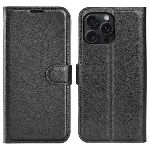 Classic iPhone 16 Pro Max flip kuoret - Musta Black