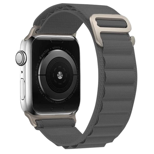 KALEBOL Apple Watch Series 41mm - 40mm - 38mm Universal Watch Strap Nylon Loop Band - Lysegrå Silver grey