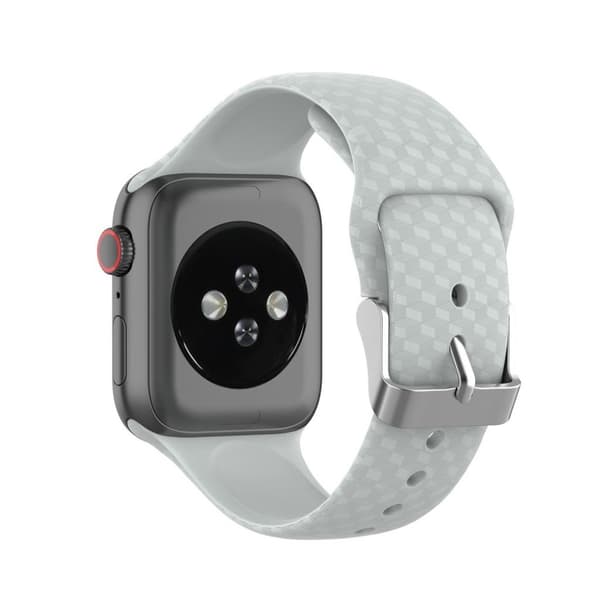 Apple Watch Series 5 40mm 3D rhinestone silicone watch band - Grey Silvergrå