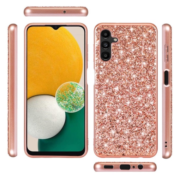 Glitter Samsung Galaxy A54 Etui - Rødguld Pink