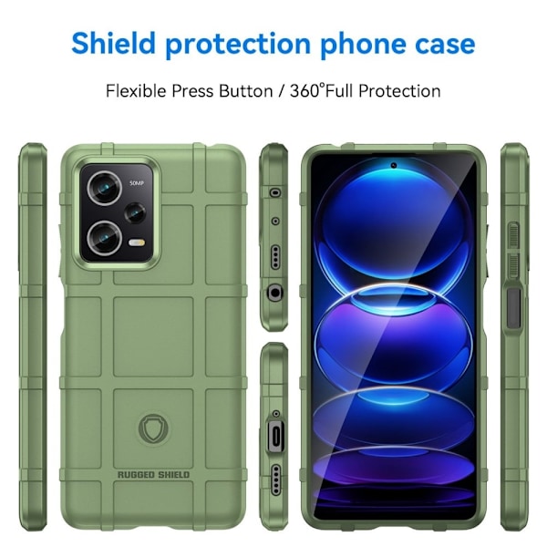 Rugged Shield Suojakotelo Xiaomi Redmi Note 12 Pro - Vihreä Green