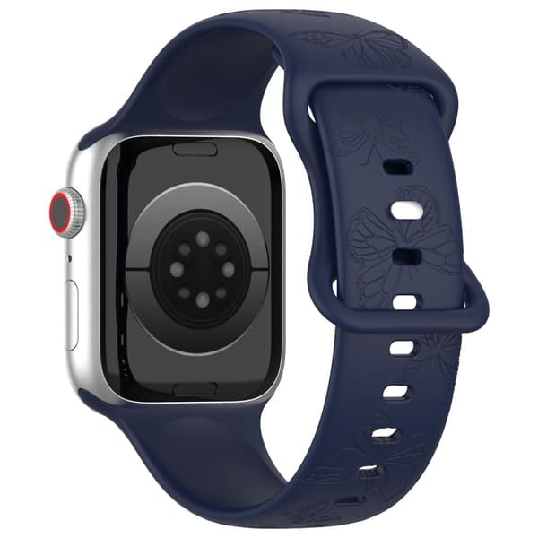 Apple Watch 49 mm / 45 mm / 44 mm / 42 mm silikonerem - Mørkeblå Blue